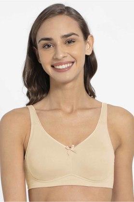non-wired fixed straps non padded womens every day bra - natural