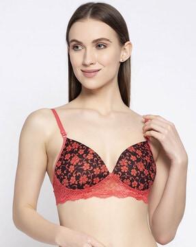 non wired floral print t-shirt bra