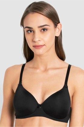 non-wired multiway straps lightly padded womens every day bra - black