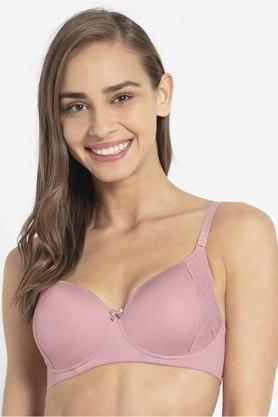 non-wired multiway straps lightly padded womens every day bra - old rose