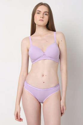 non-wired regular lightly padded women's bra - lavender