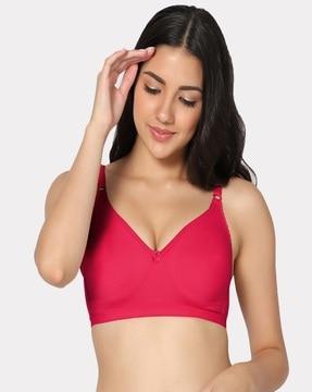 non-wired t-shirt bra with bow accent