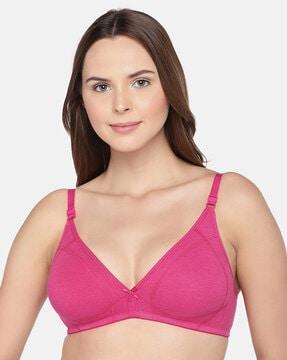 non-wired t-shirt bra with bow accent