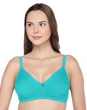 non-wired t-shirt bra with bow accent