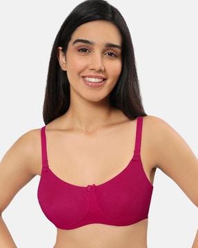 non-wired t-shirt bra with bow accent