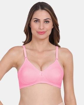 non-wired t-shirt bra with bow applique