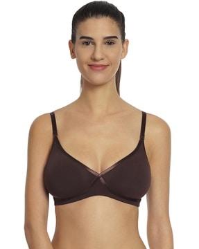 non-wired t-shirt bra with criss-cross neckline