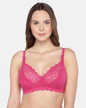 non-wired t-shirt bra with lace detail