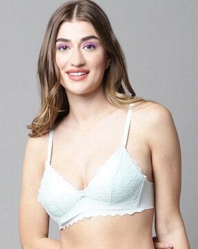 non-wired t-shirt bra with lace-detail