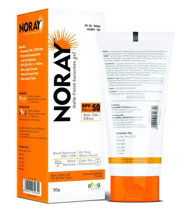 noray matte finish sunscreen gel - 50 gm