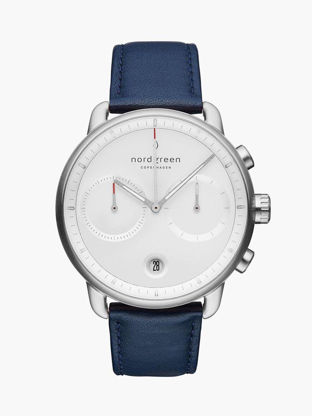 nordgreen men white dial & blue stainless steel straps analogue watch - pi42silenaxx