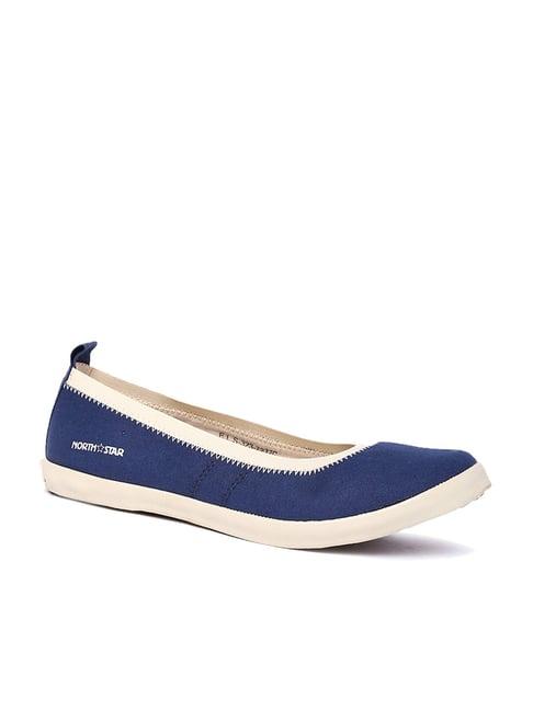 north star by bata women's blue flat ballets