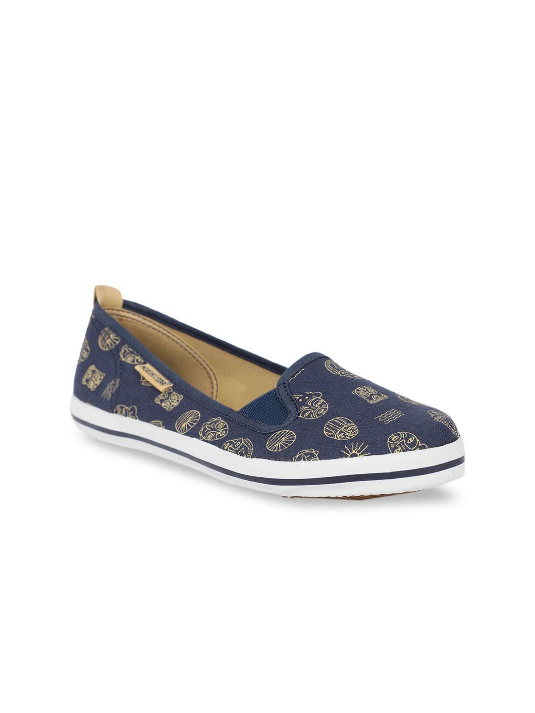 north star women blue printed fabric ballerinas