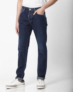 norton carrot striped tapered fit jeans