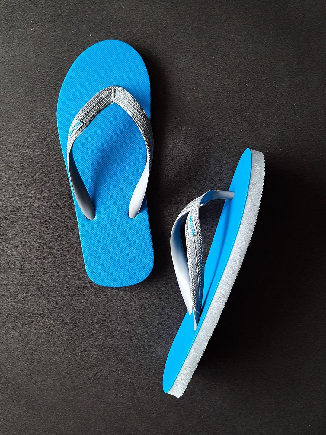 nostrain men blue & grey rubber thong flip-flops