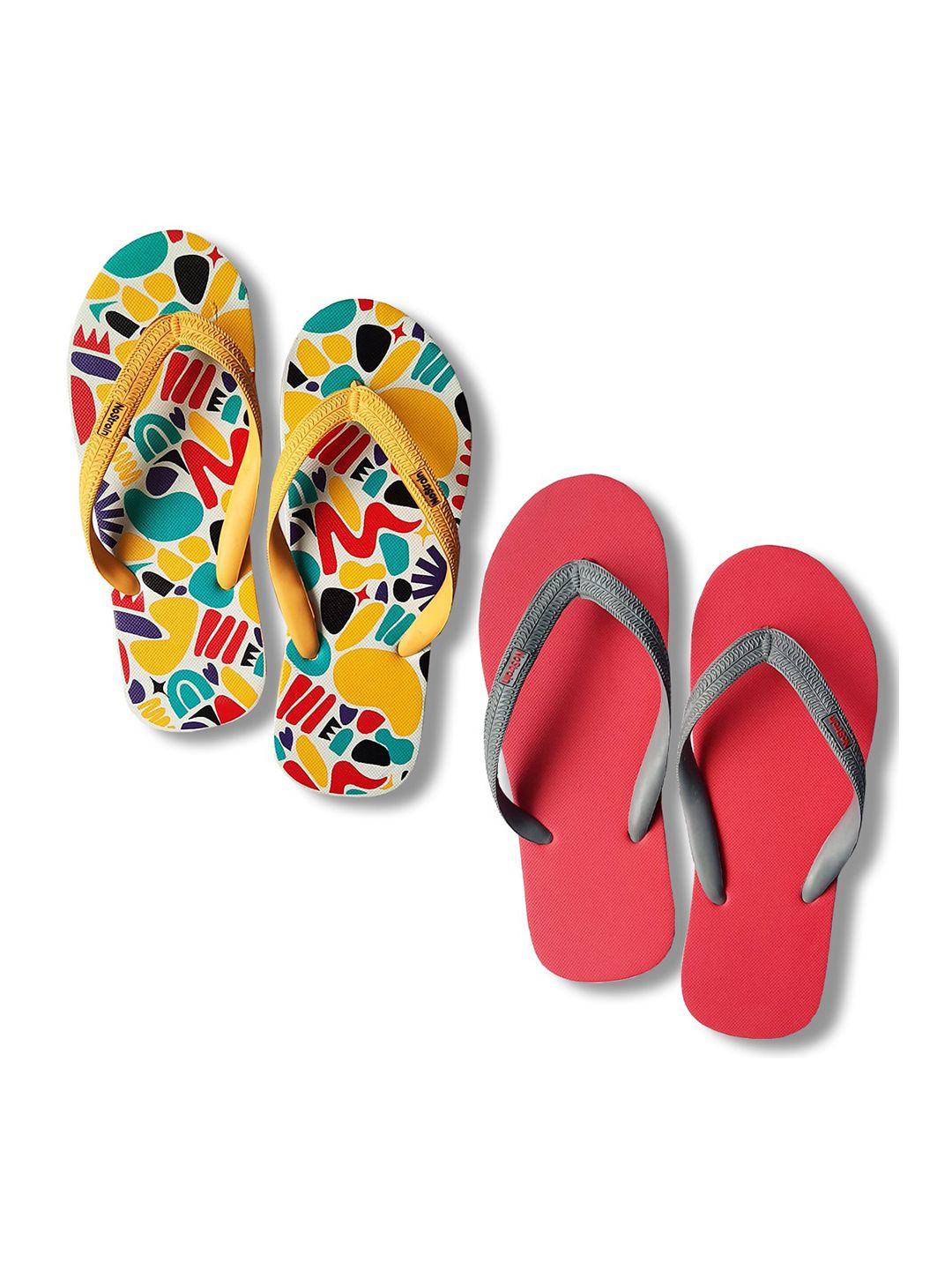 nostrain men printed rubber thong flip-flops