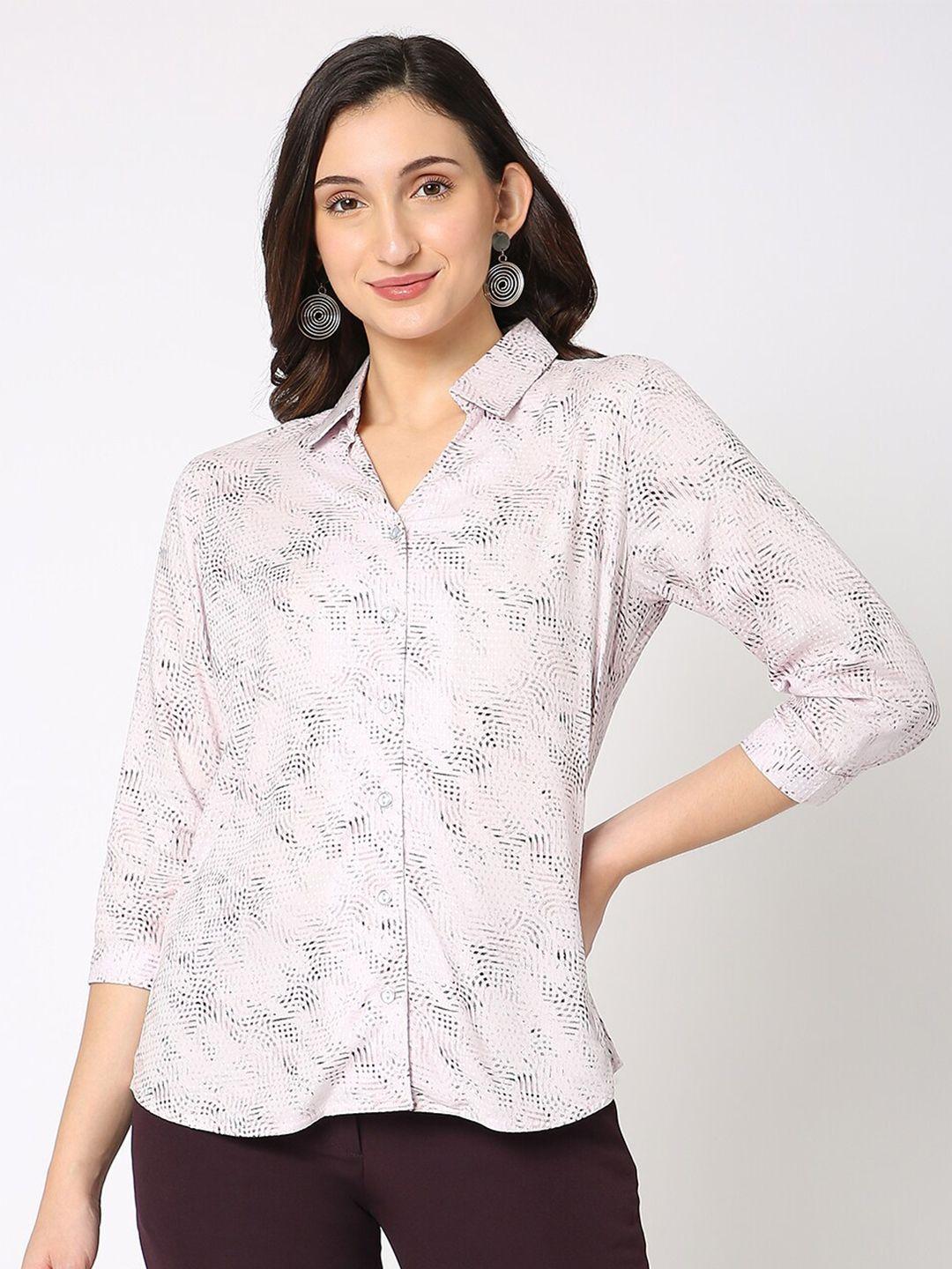 not so pink abstract printed relaxed casual shirt