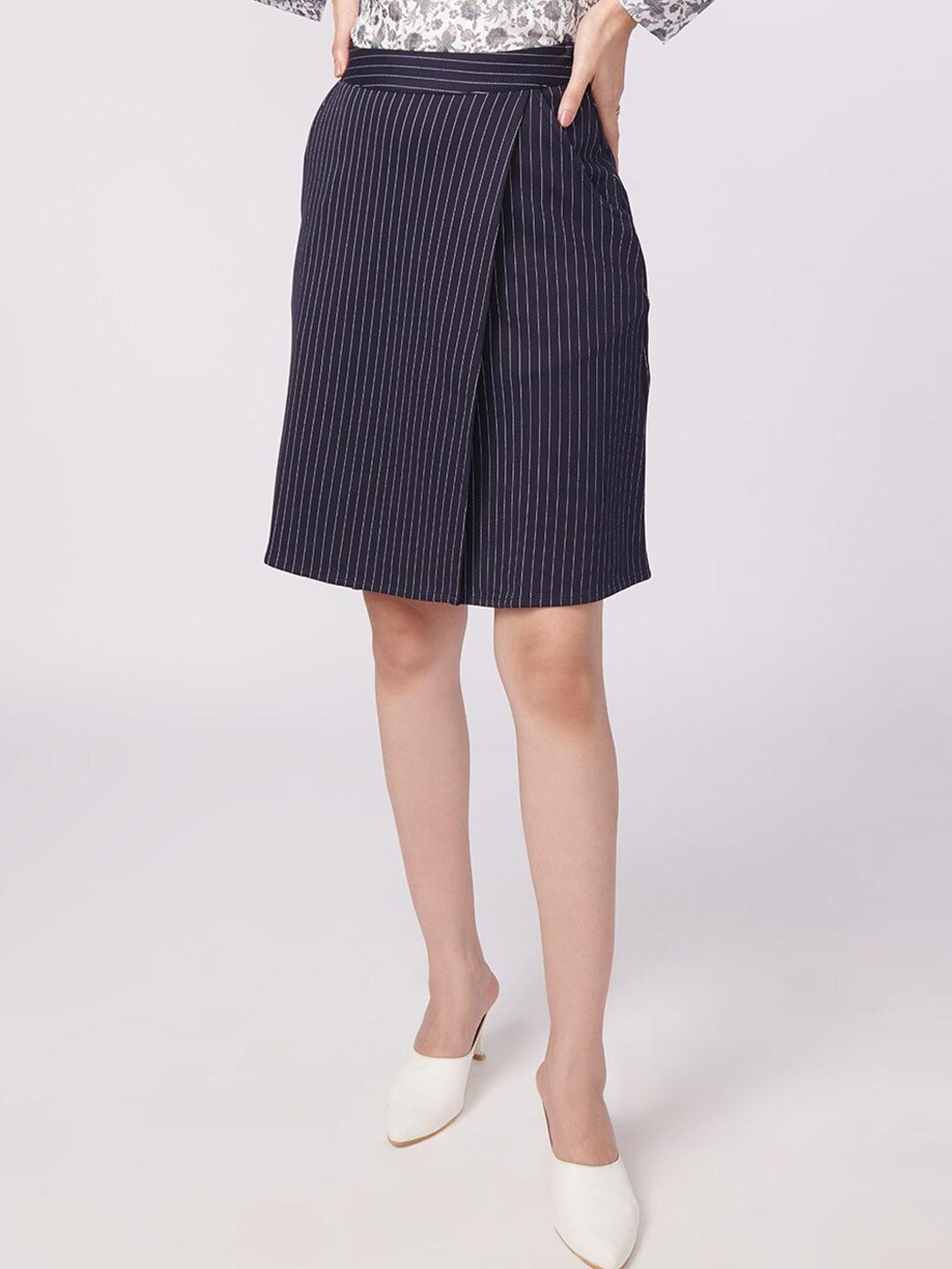 not so pink women navy blue striped skirt