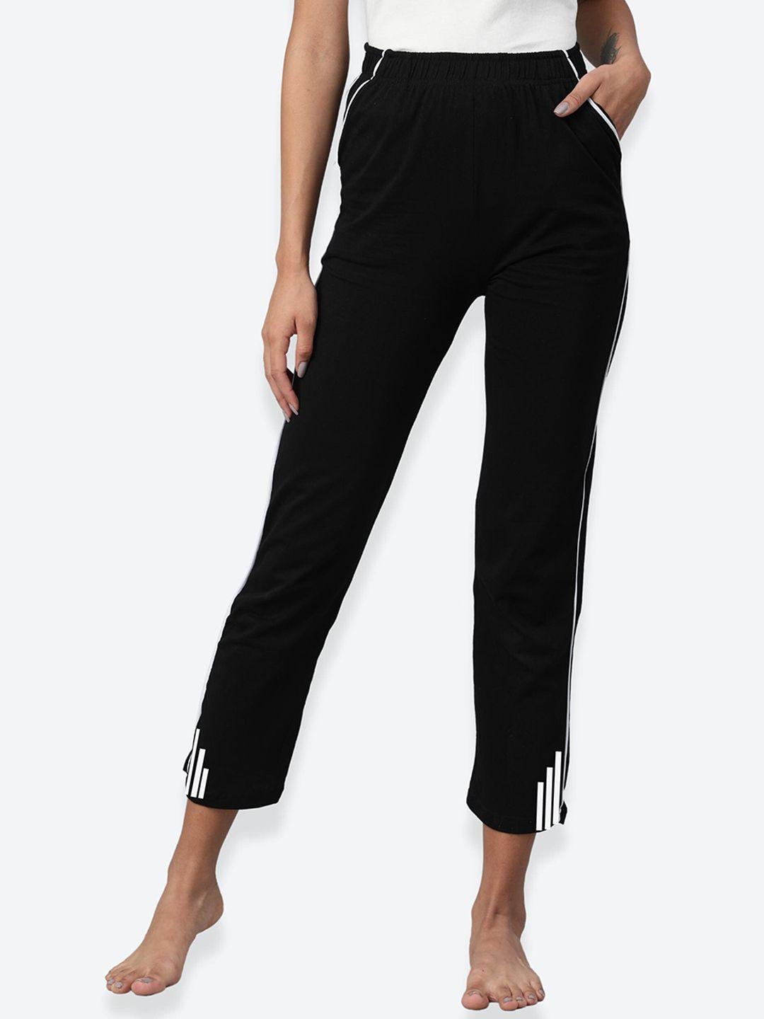 not yet by us women black  solid  lounge pants
