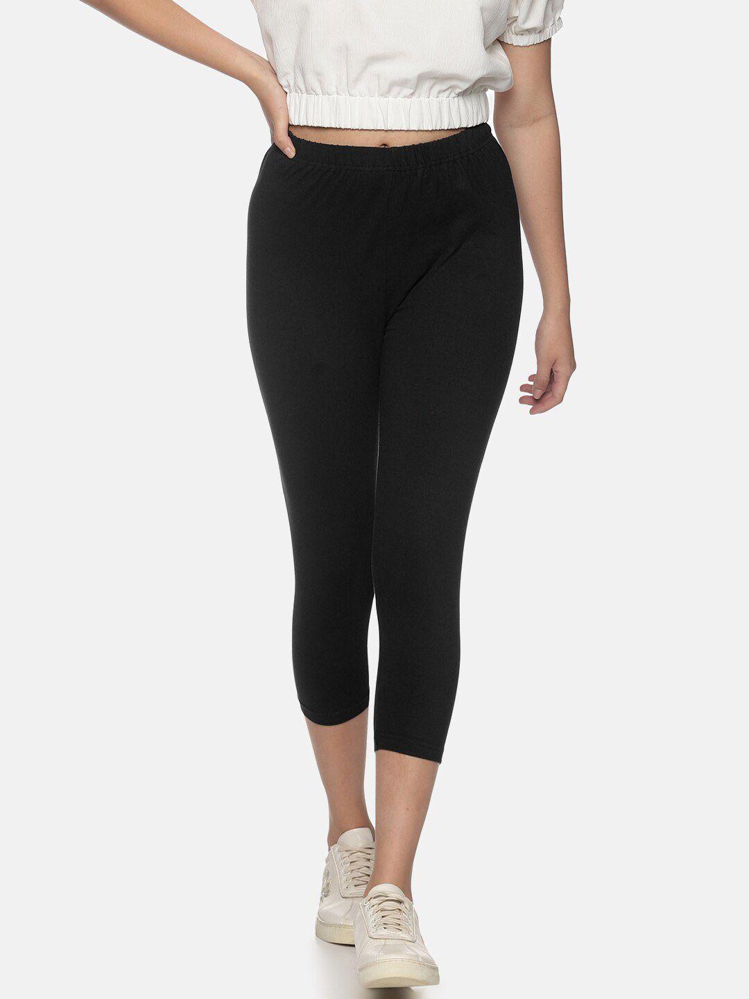 not yet by us women black solid capris