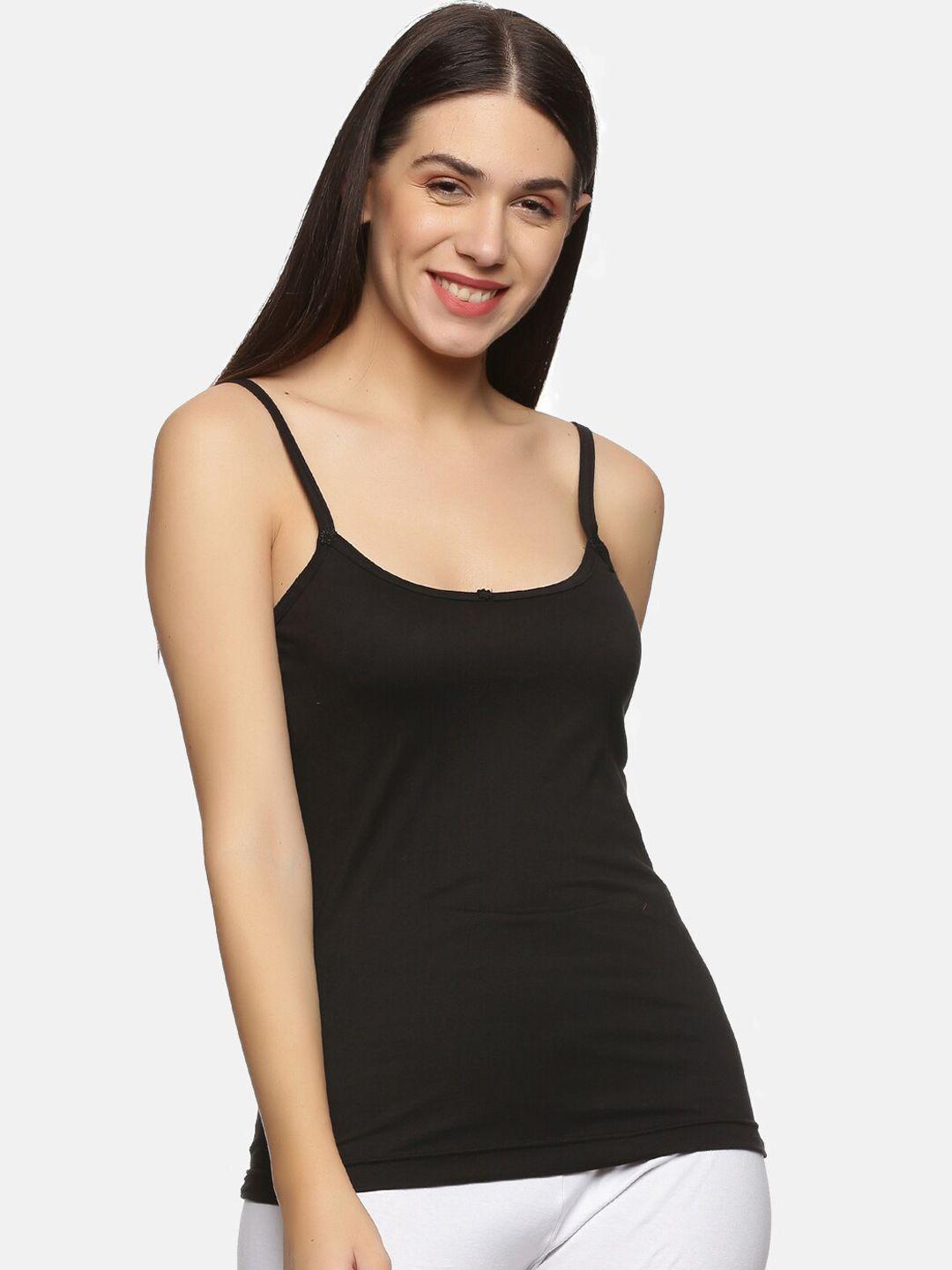not yet by us women black solid cotton camisoles