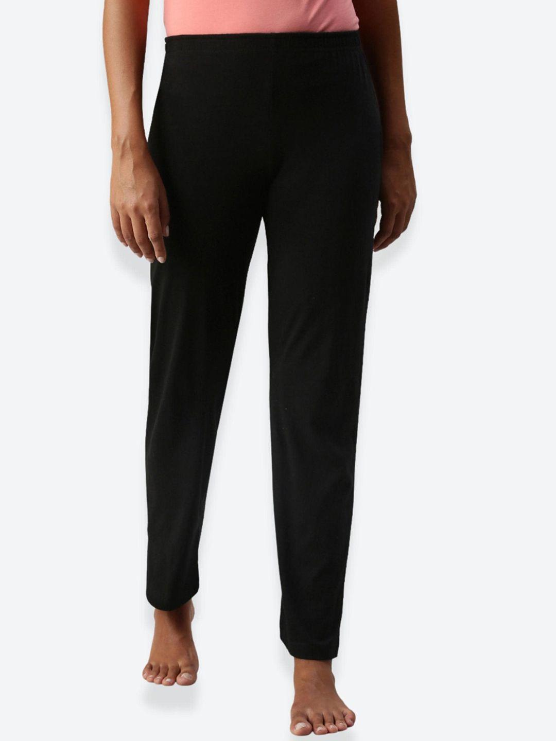 not yet by us women black solid lounge pants