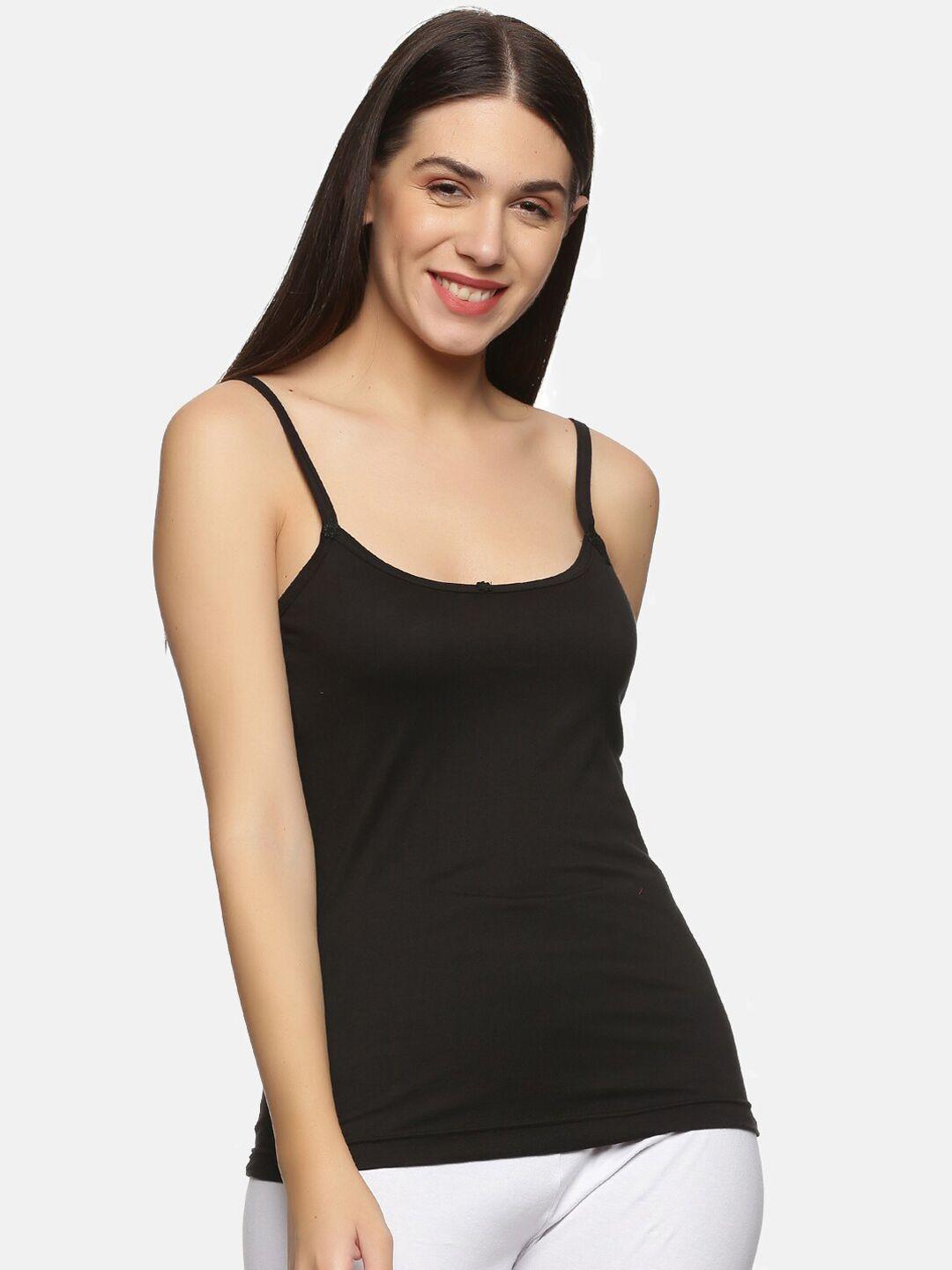 not yet by us women pack of 2 black solid cotton camisoles