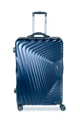 notch polycarbonate (75 cm) navy blue smart trolley bag with inbuilt weighing scale & tsa lock - navy