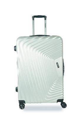 notch polycarbonate (75 cm) silver check-in trolley bag with 8 wheels and tsa lock - silver