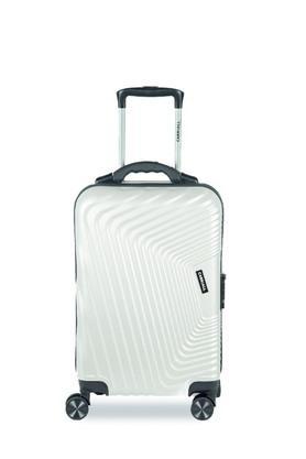 notch polycarbonate(55 cm) silver smart trolley bag with inbuilt weighing scale & tsa lock - silver