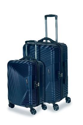 notch set of 2 (55, 65 cm)n blue smart trolley bags with inbuilt weighing scale & tsa lock - navy