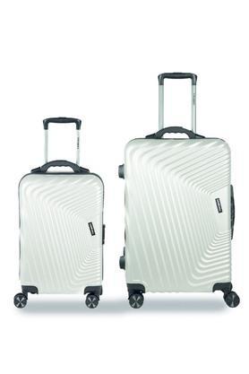 notch set of 2 (55, 65 cm)silver smart trolley bags with inbuilt weighing scale & tsa lock - silver