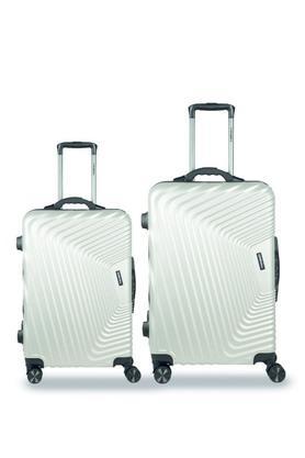 notch set of 2 (65,75 cm)silver smart trolley bags with inbuilt weighing scale & tsa lock - silver