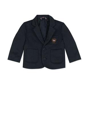 notch lapel collar solid blazer