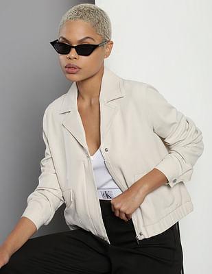 notch lapel solid jacket