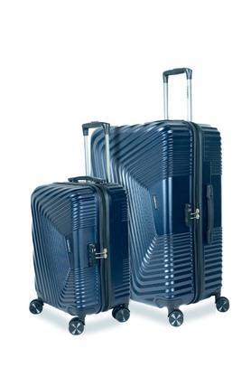 notch set of 2 polycarbonate n blue trolley bags(55 cm,65 cm) with 8 wheels and tsa lock - blue