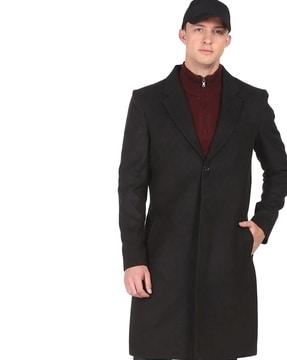notched lapel collar trench coat