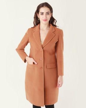 notched lapel peacoat with flap pockets