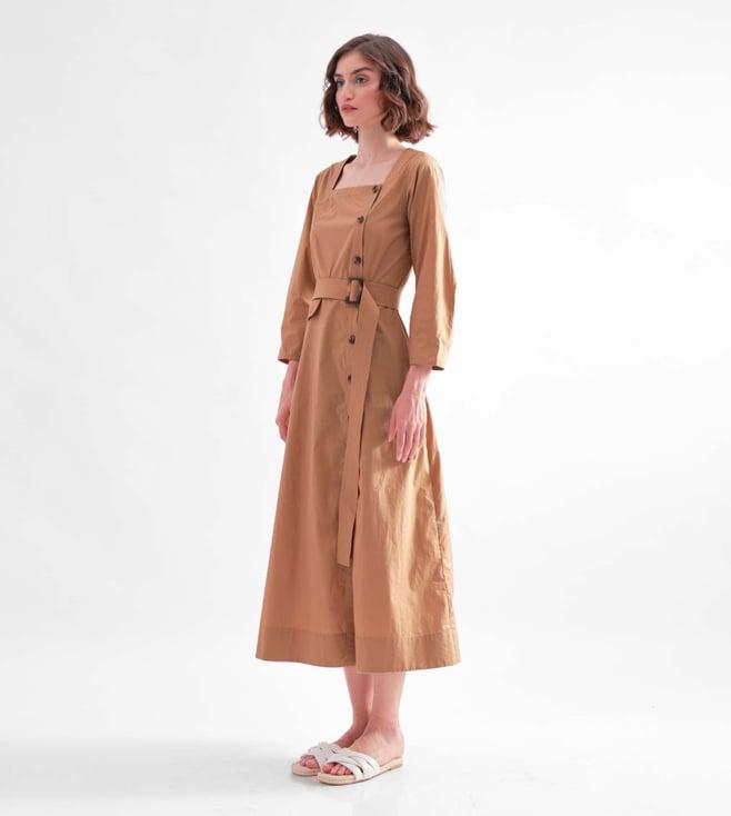 notebook beige june shirt dress