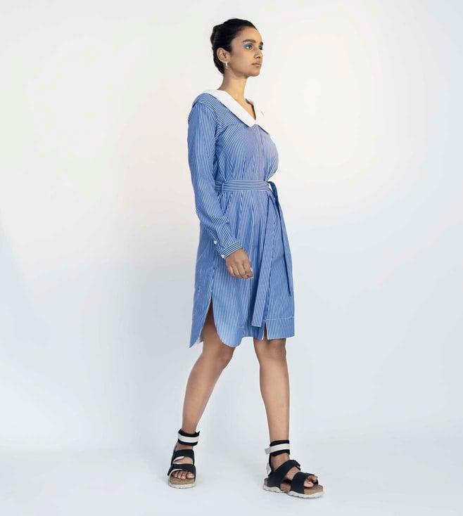 notebook kiko lapis blue stripes asa shirt dress