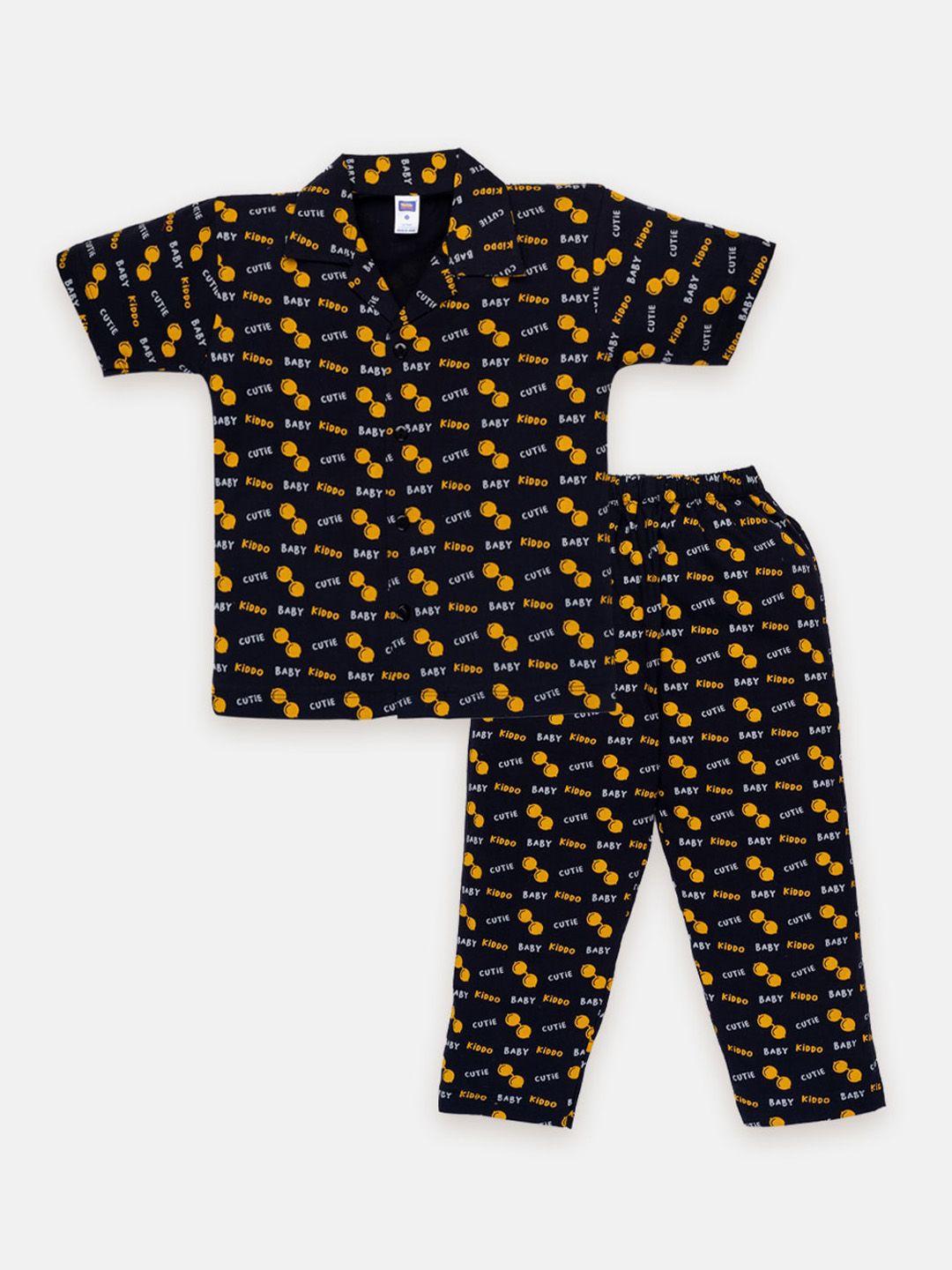 nottie planet boys conversational printed pure cotton night suit