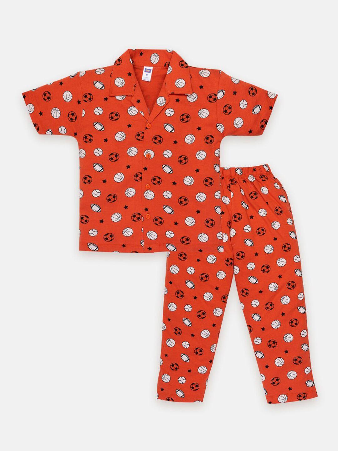 nottie planet boys conversational printed pure cotton night suit