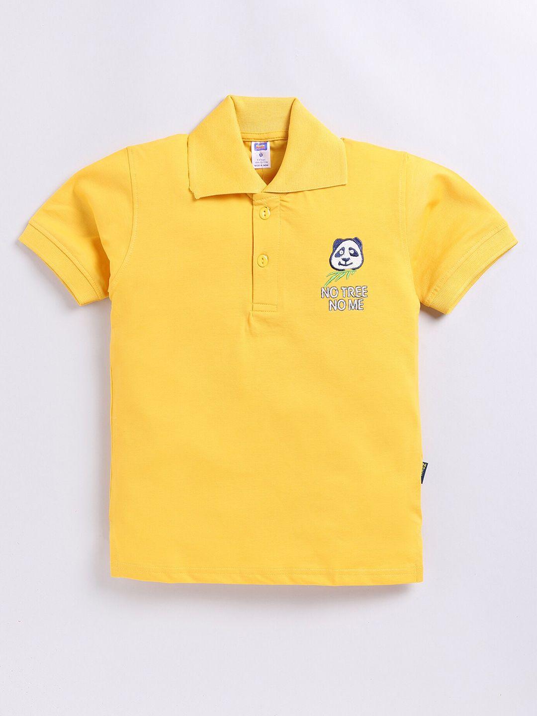 nottie planet boys graphic embroidered detail polo collar t-shirt