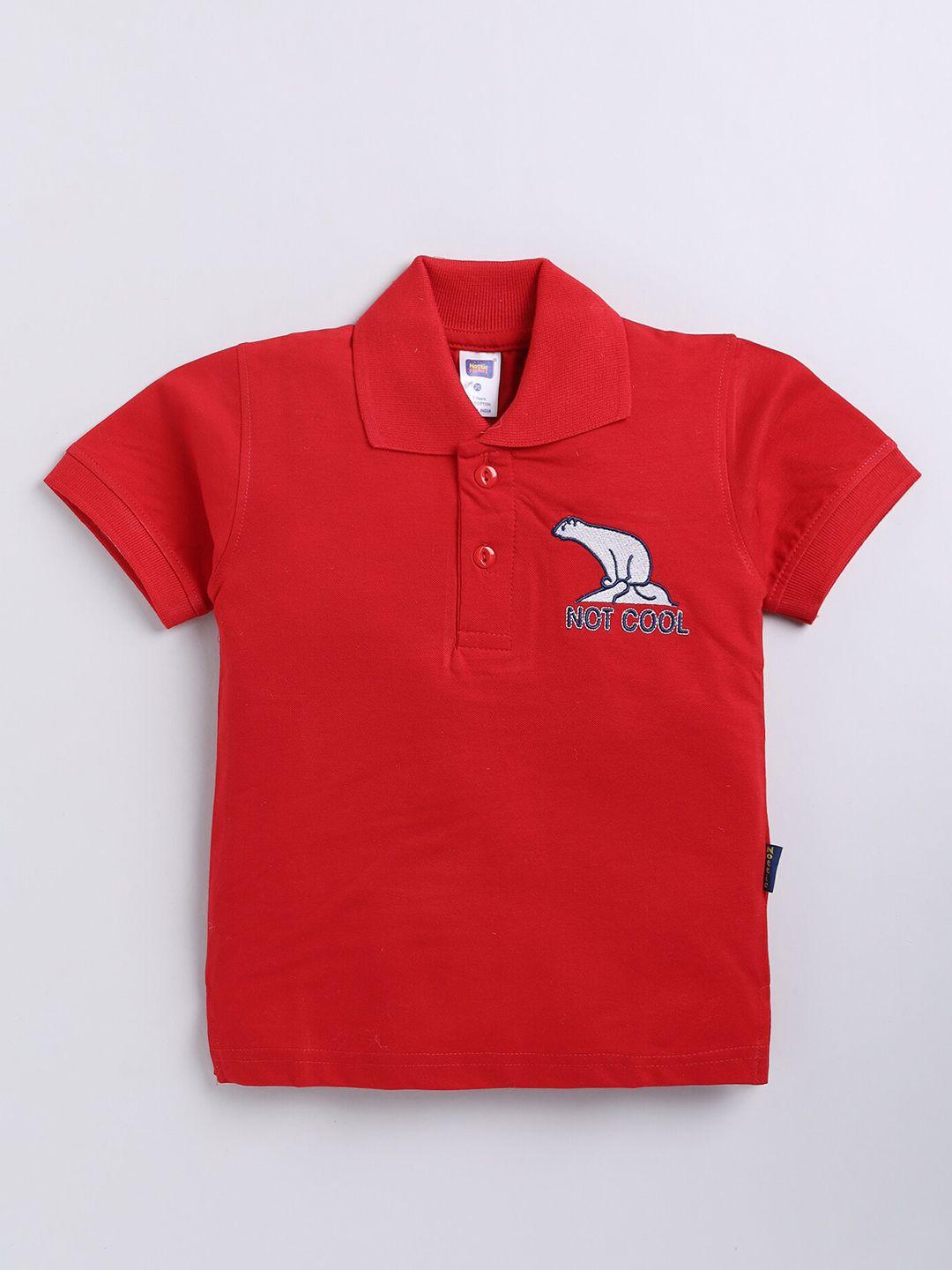 nottie planet boys graphic embroidered detail polo collar t-shirt