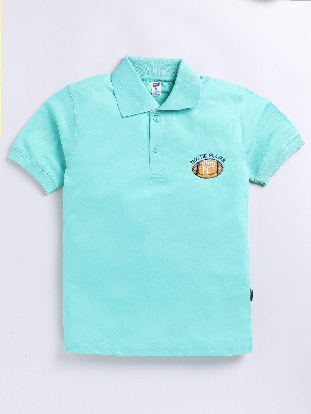 nottie planet boys graphic embroidered detail polo collar t-shirt