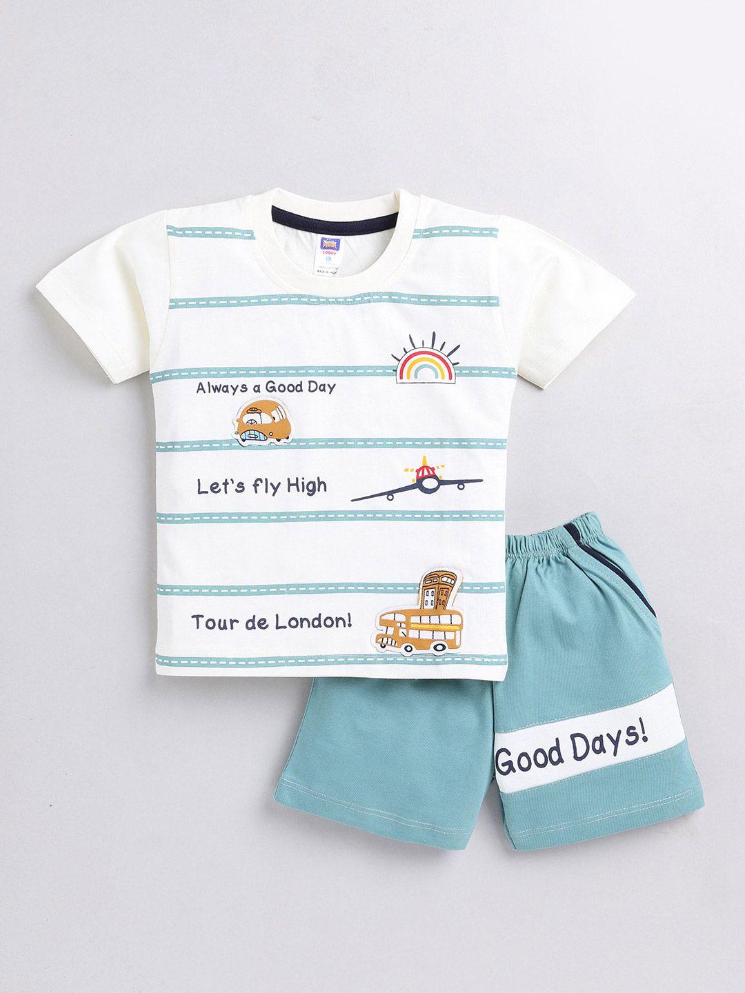 nottie planet boys printed pure cotton t-shirt with shorts