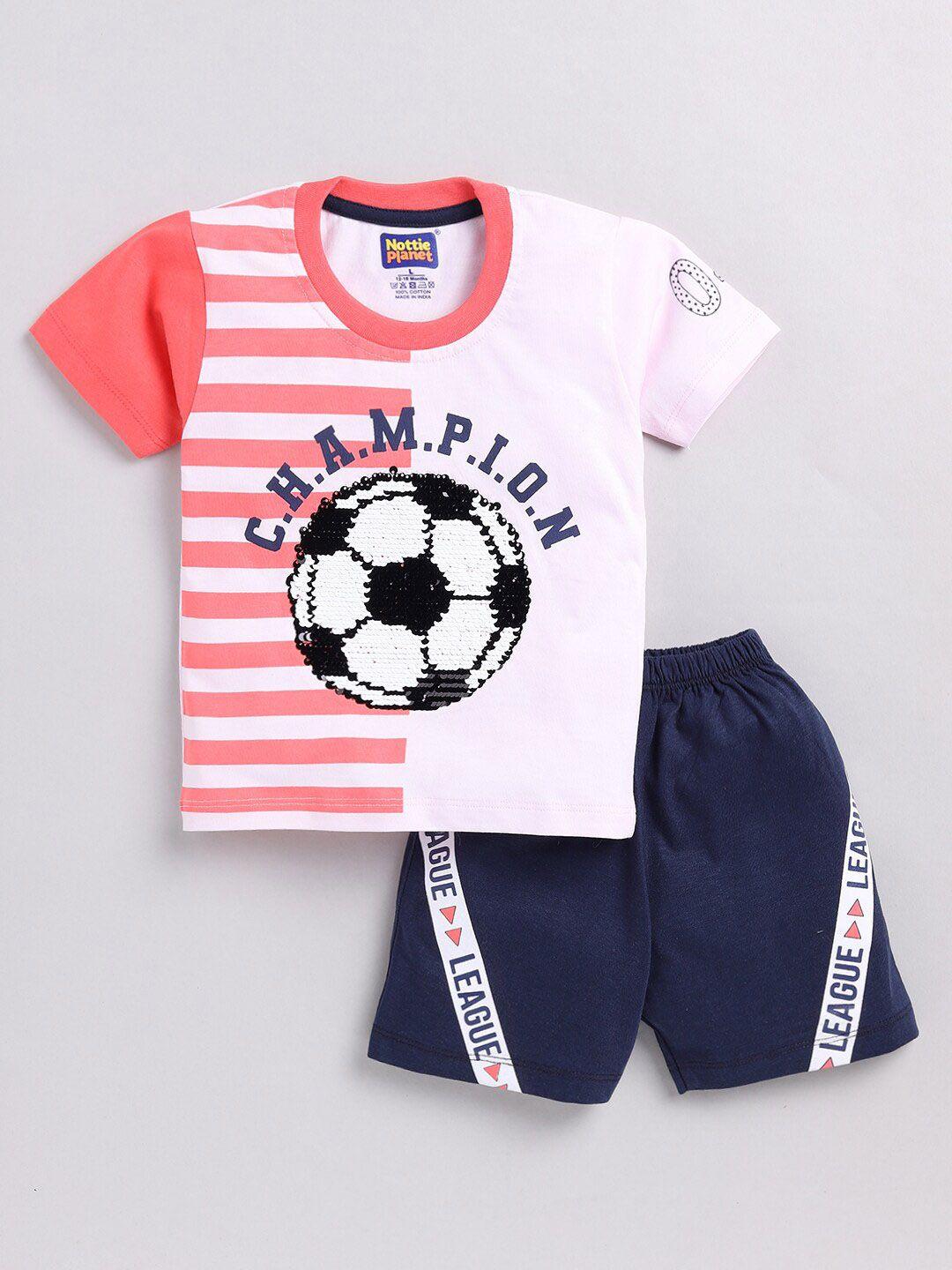 nottie planet football printed t-shirt with shorts