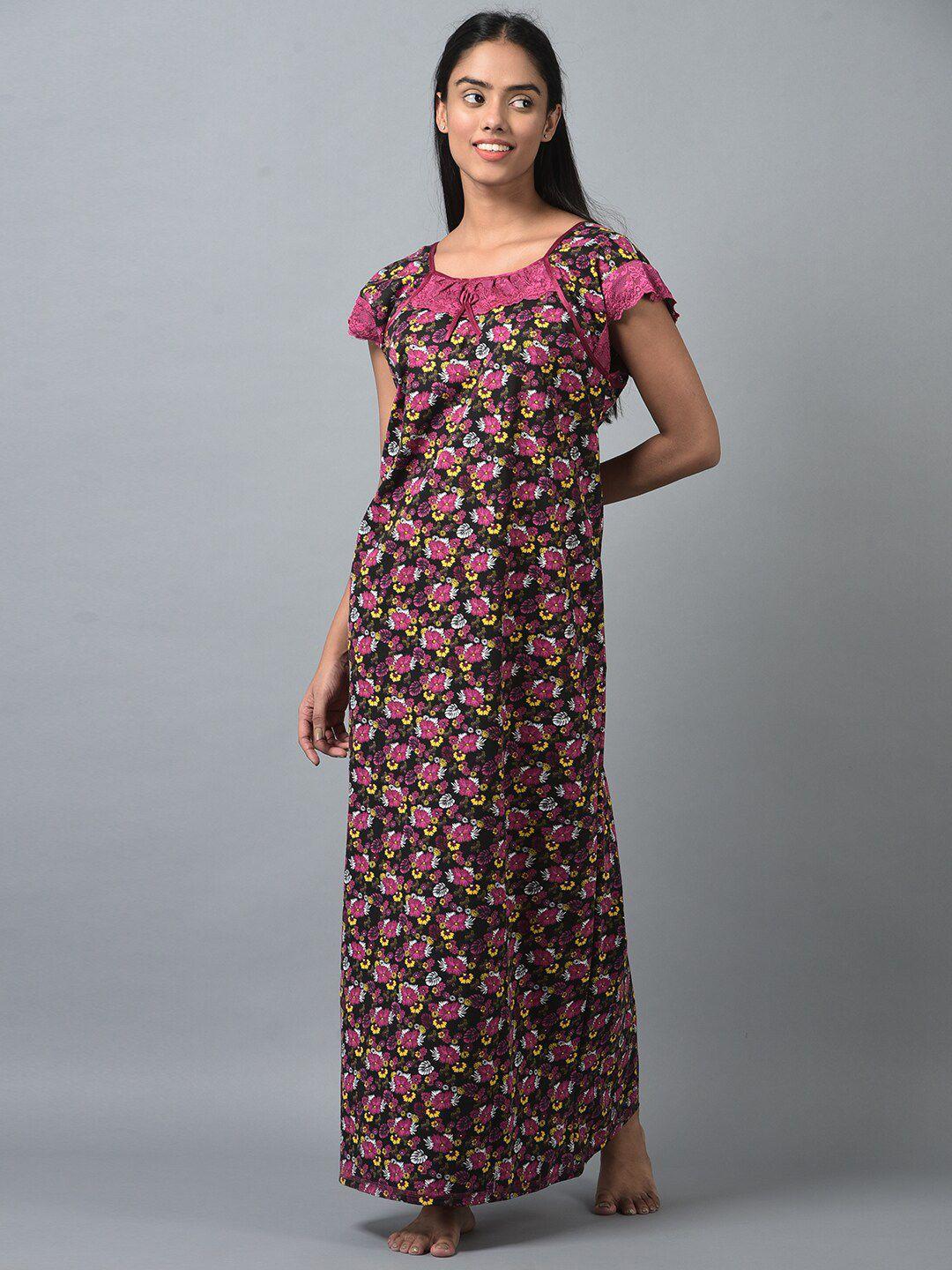 noty floral printed maxi nightdress