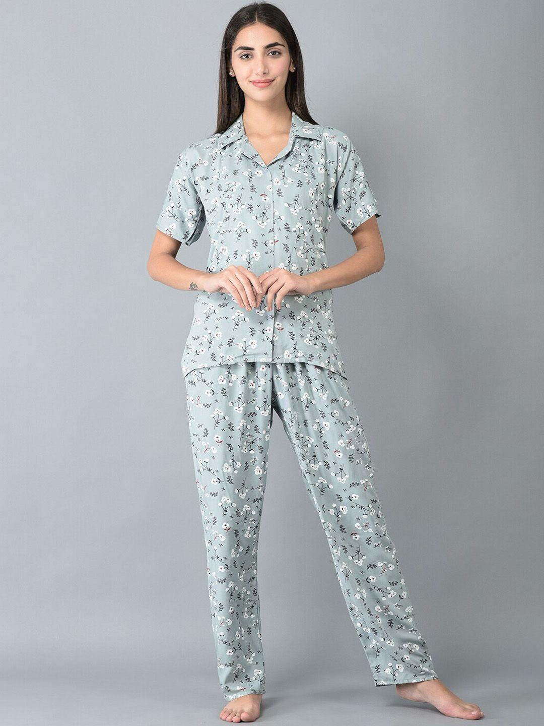 noty floral printed night suit