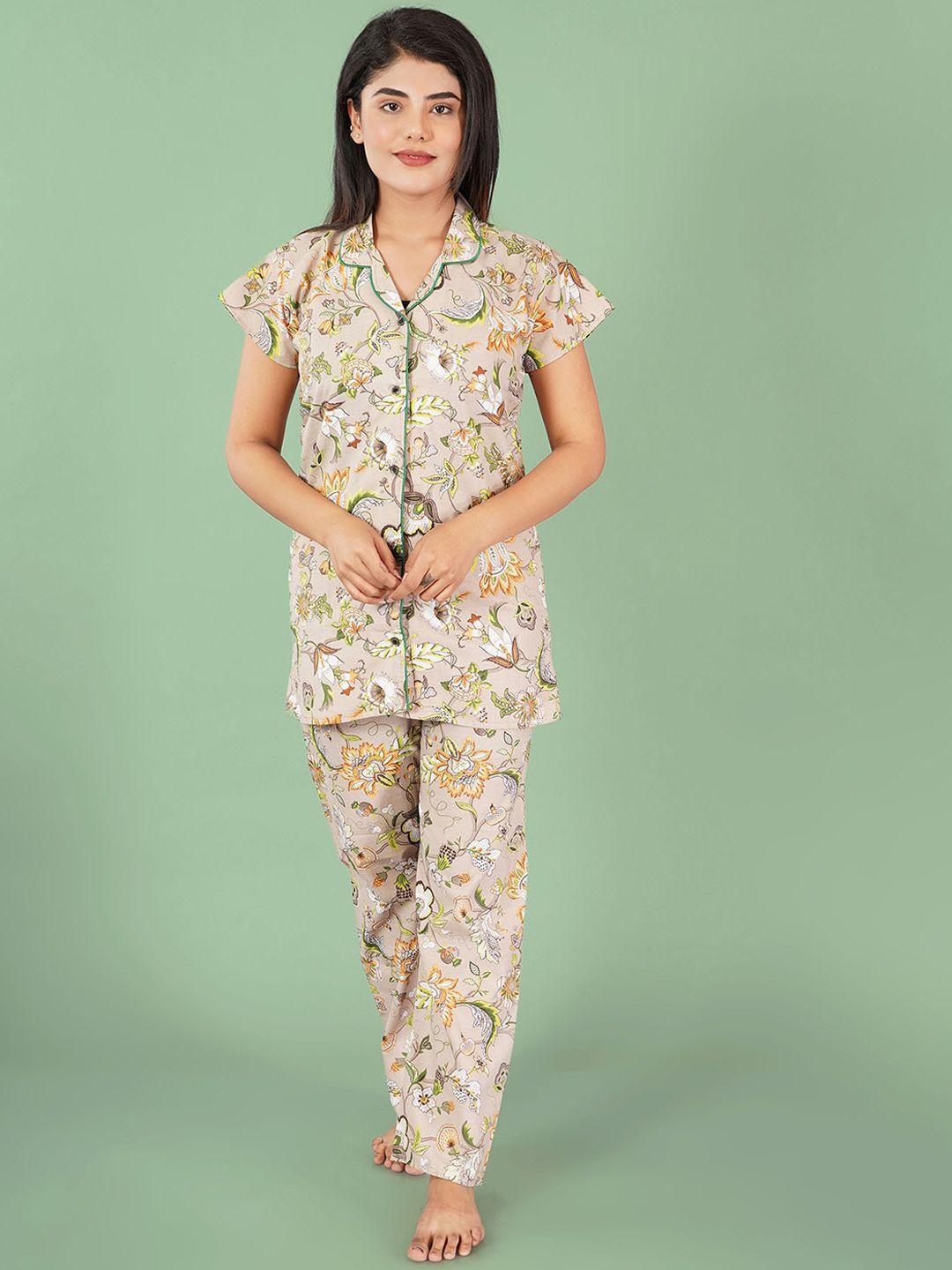 noty floral printed night suit